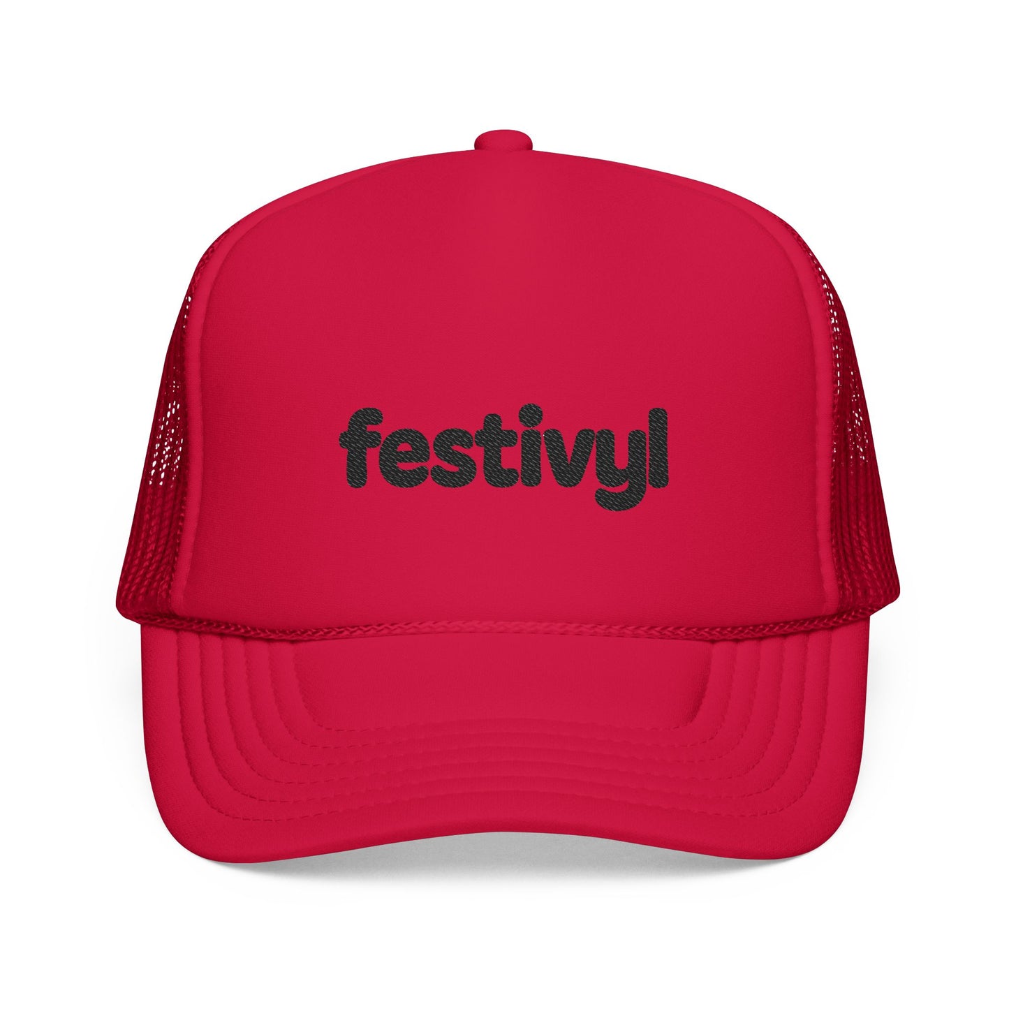 "Festivyl" Red Trucker Hat