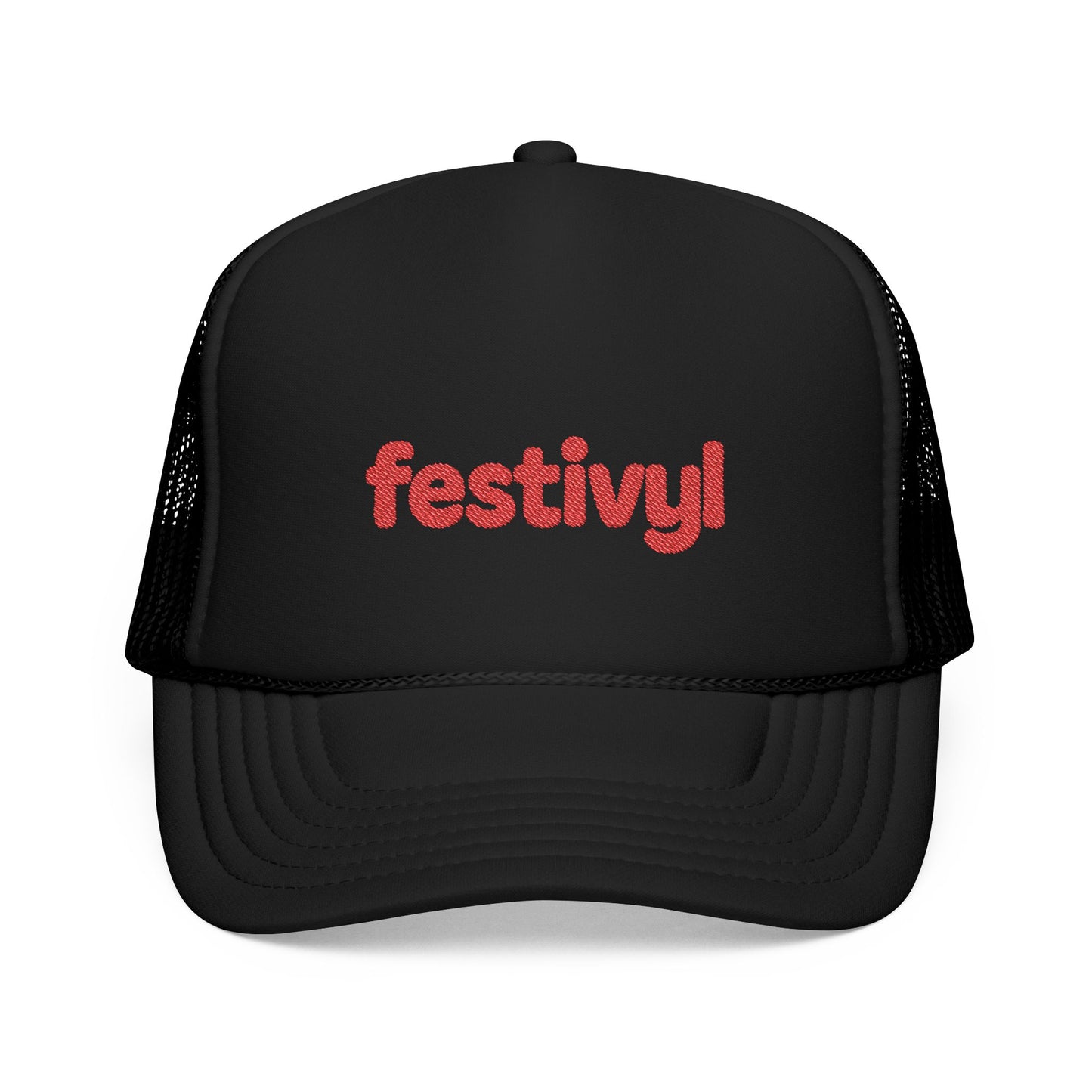 "Festivyl" Black Trucker Hat