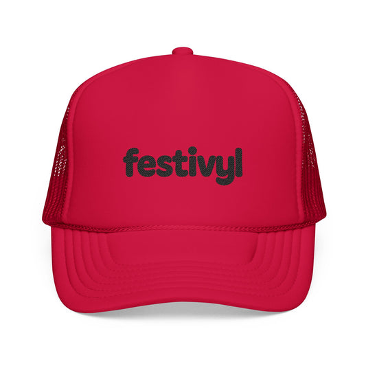 "Festivyl" Red Trucker Hat